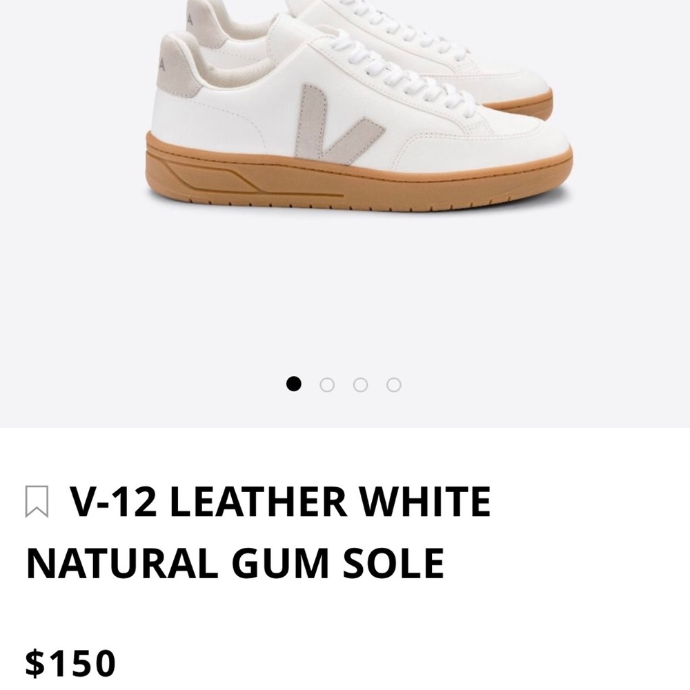 Veja V-12 Leather White Natural Gum Sole Sneakers!
